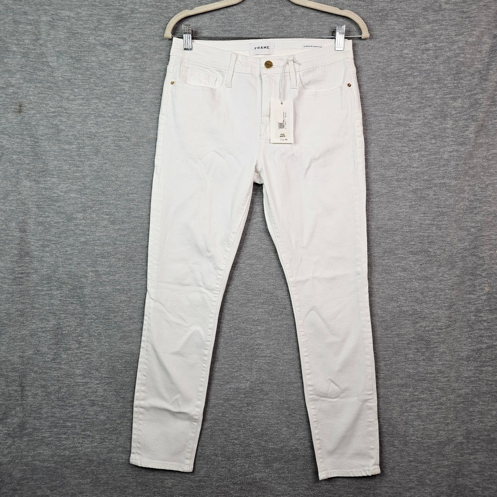 FRAME Le Skinny de Jeanne Crop Jeans White Mid Rise Size 29